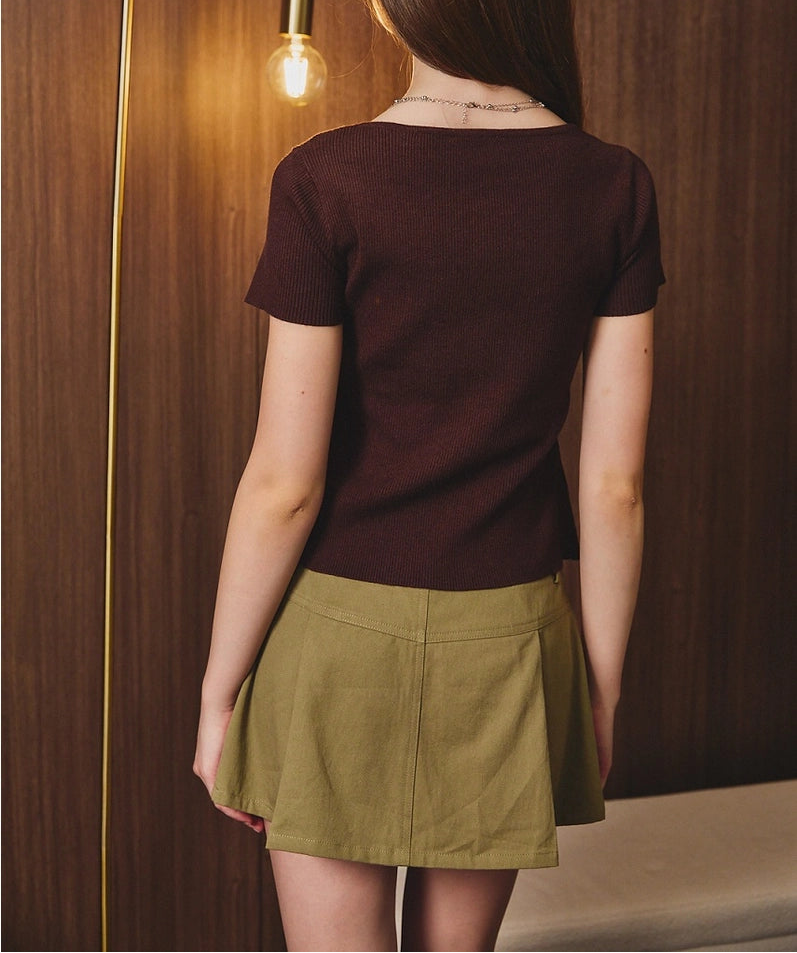 The Espresso Bow Knit Top