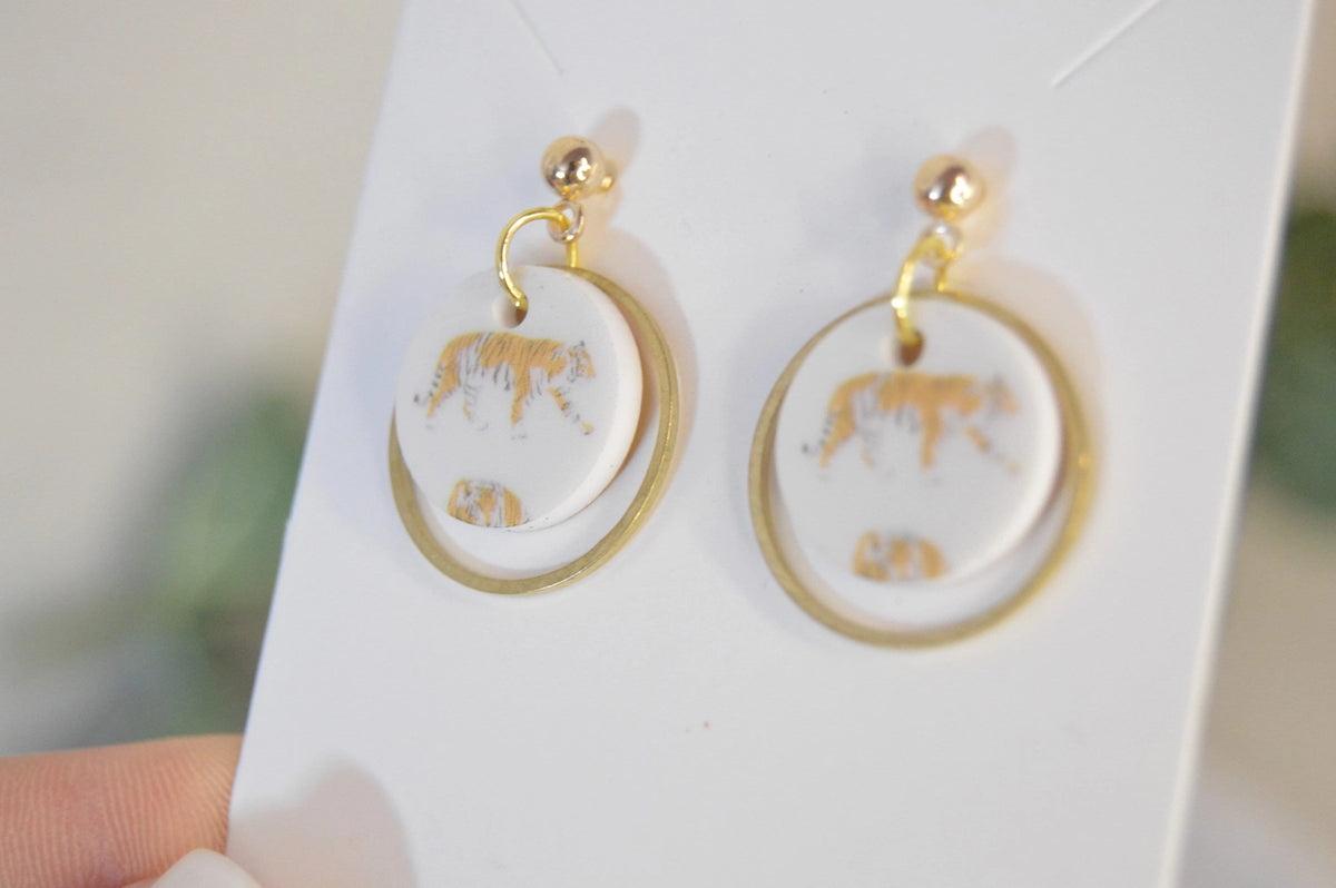 Circle Tiger Earrings