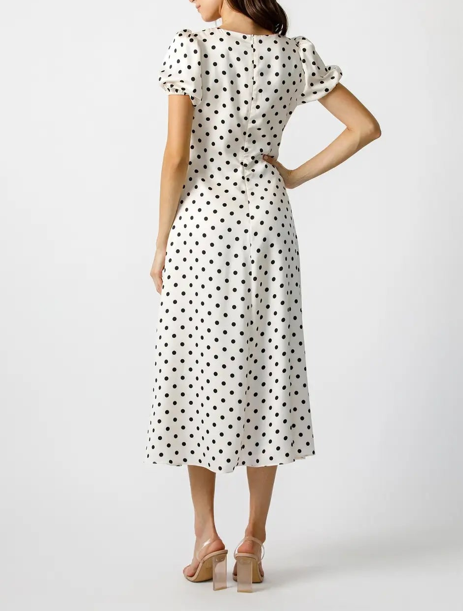Bella Noir Dot Midi Dress