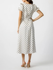 Bella Noir Dot Midi Dress