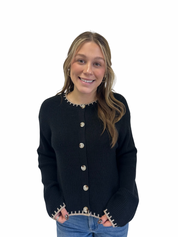 Adriana Black Cardigan Top