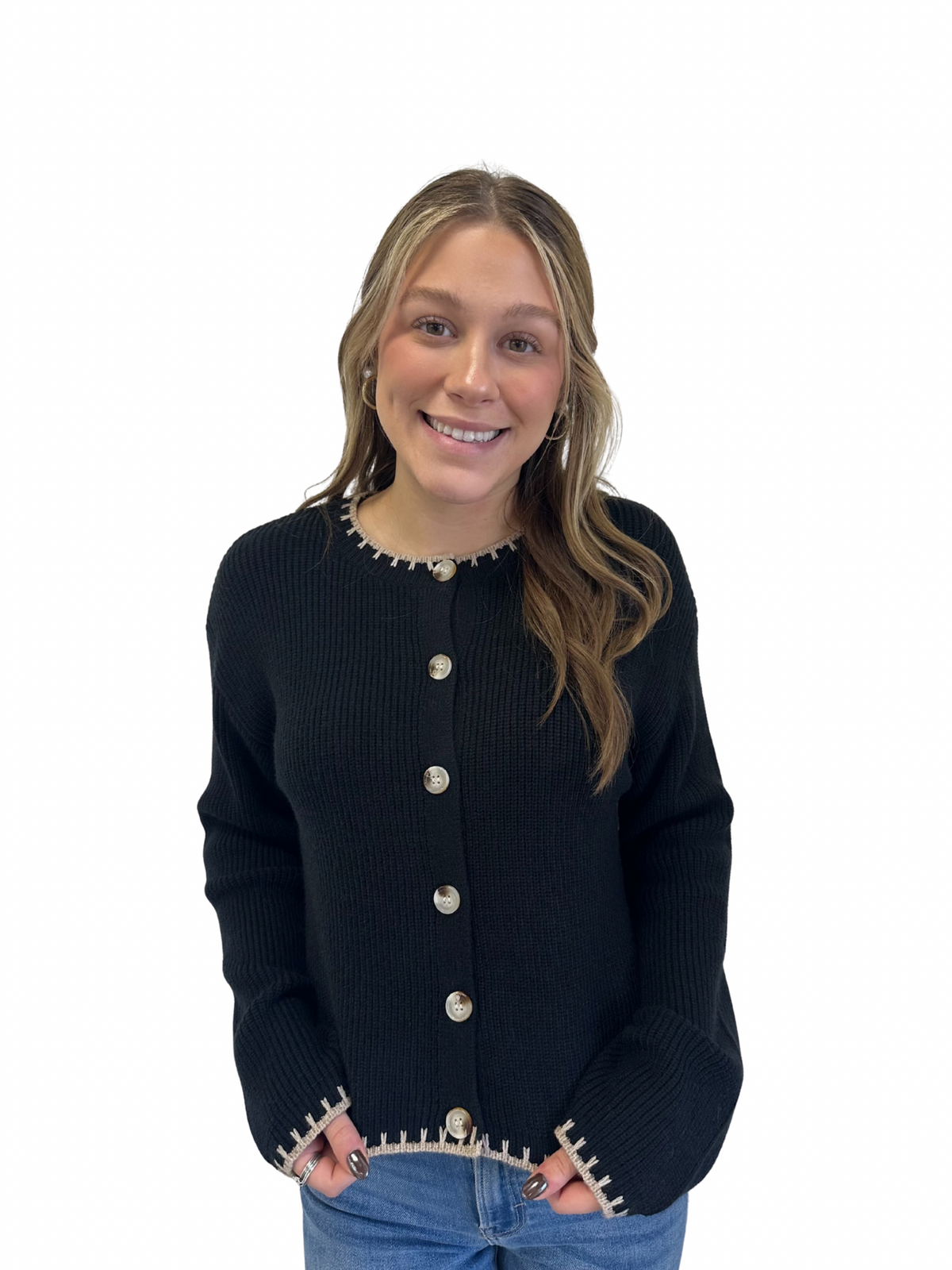 Adriana Black Cardigan Top