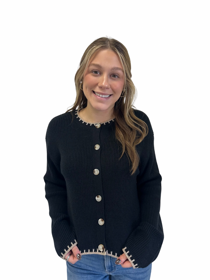 Adriana Black Cardigan Top