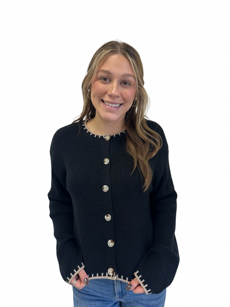 Adriana Black Cardigan Top