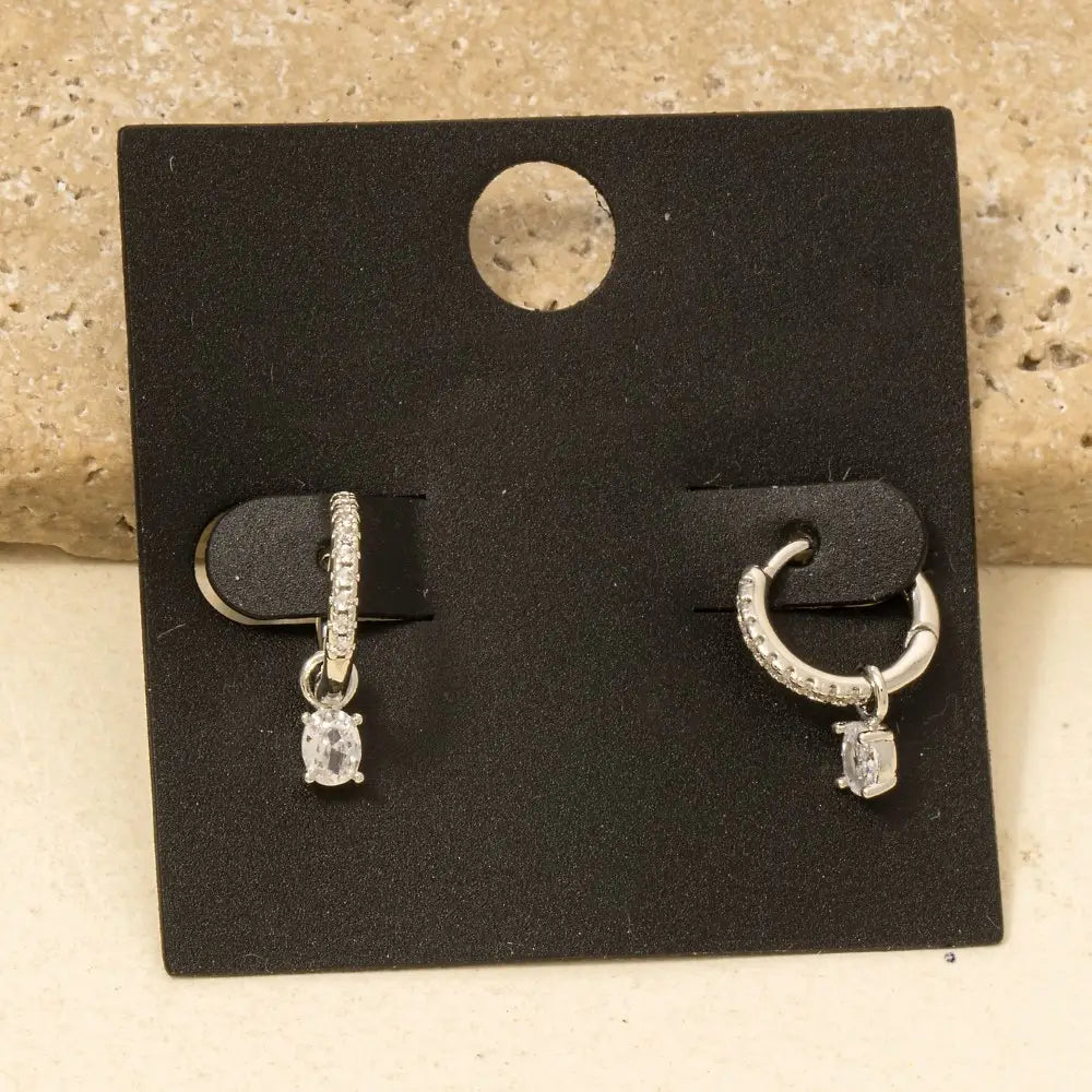 Gem Charm Hoop Earrings