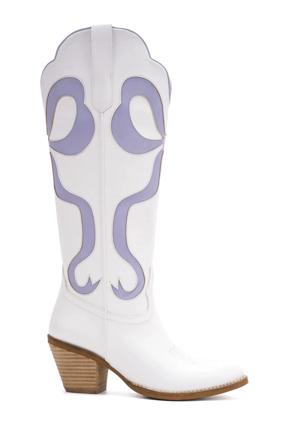 Purple Bow Tall Boot