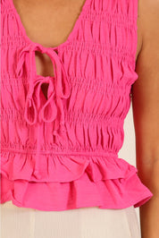 Sweet Escape Peplum Top Pink