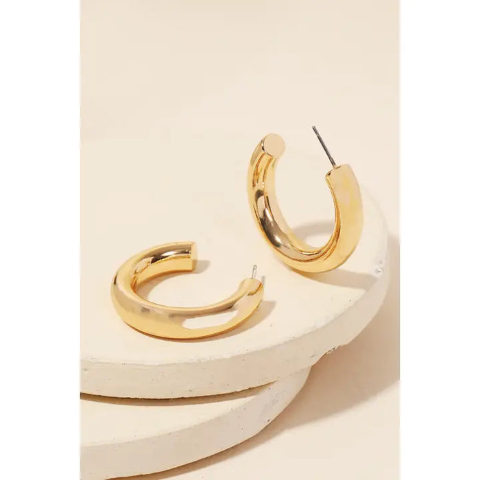 Metallic Tube Hoop Earrings