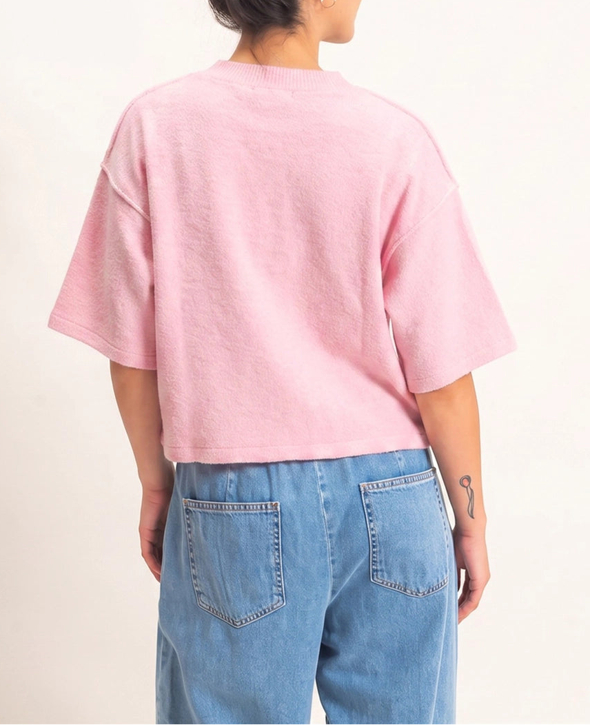 The Effortless Button Cardigan Pink