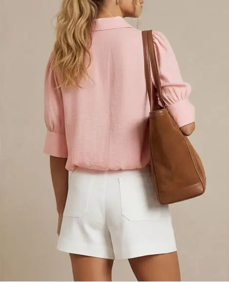 Elowyn Bubble Hem Blouse