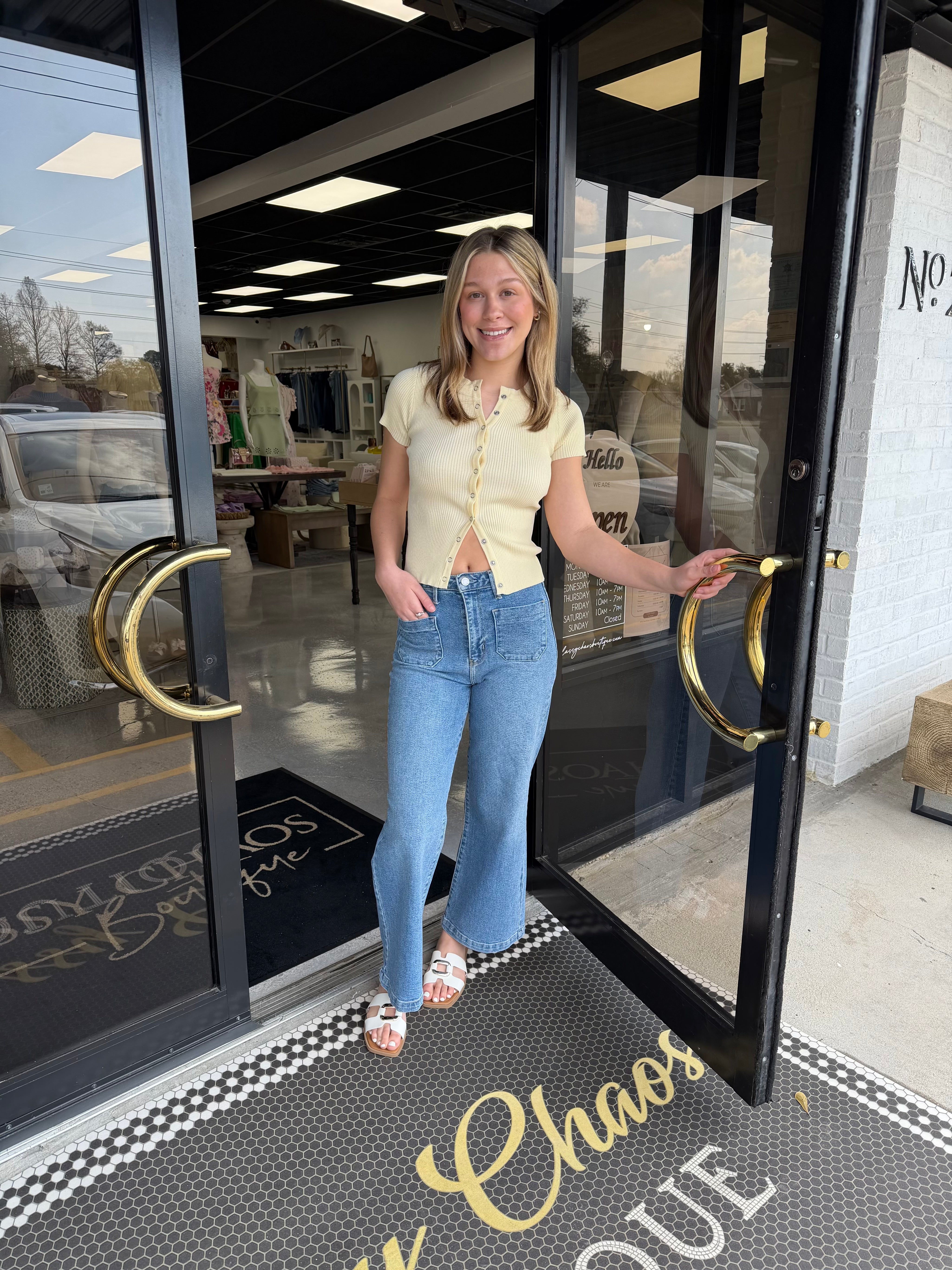 The Aria Knit Top Yellow