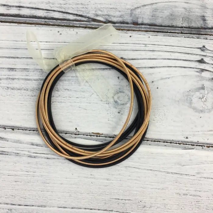 Black & Gold Guitar String Bracelet