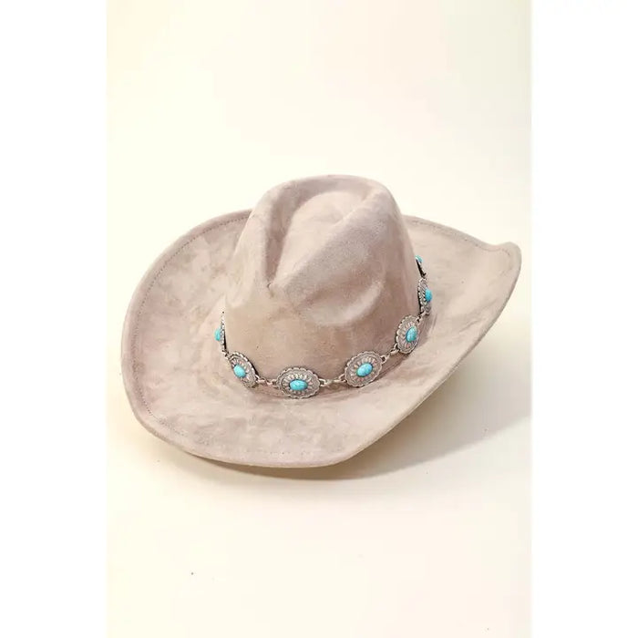 Turquoise Oval Cowboy Hat