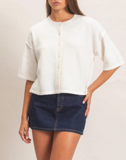 The Effortless Button Cardigan Cream