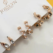 Effortless Edge Hoop Earrings Trio Set