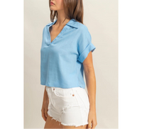 Adeline Linen Crop Top