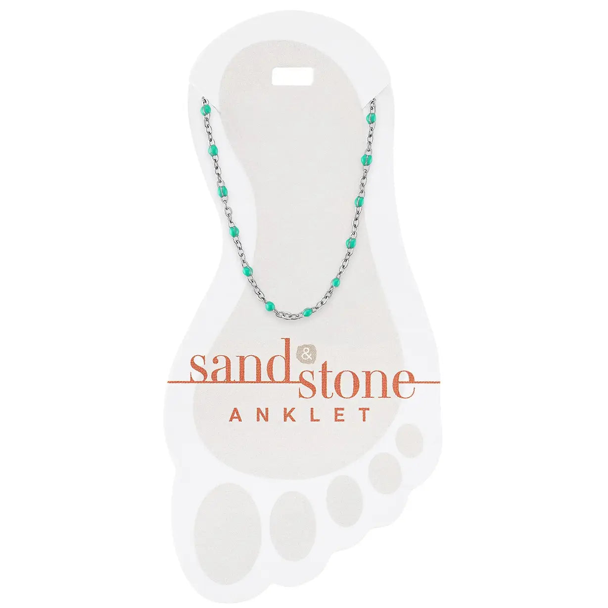 Sand & Stone Anklets: Silver Petite Blue Beaded Chain Anklet