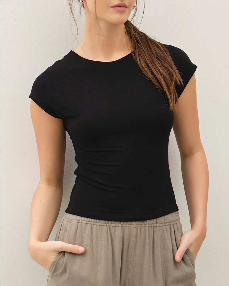 Simply Chic Fitted Tee Black