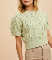 Sage Bloom Knit Cardigan
