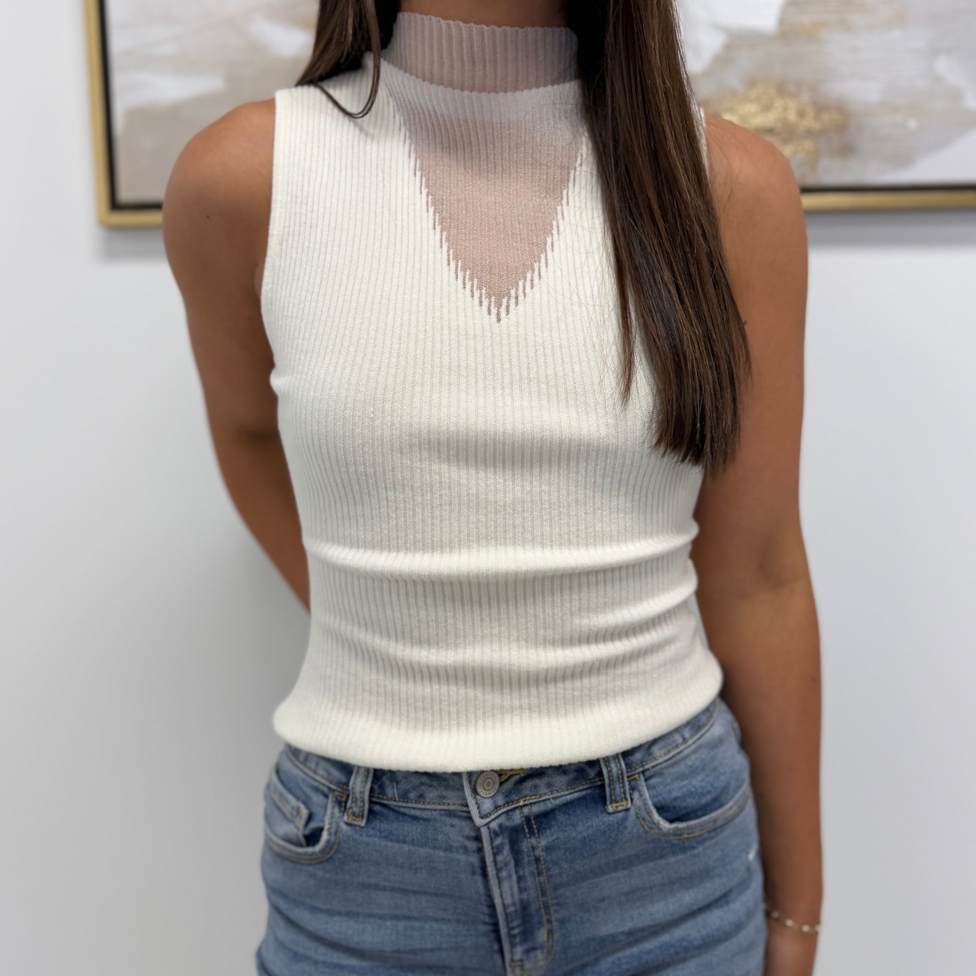 The Sheer Edge Mock Neck Tank