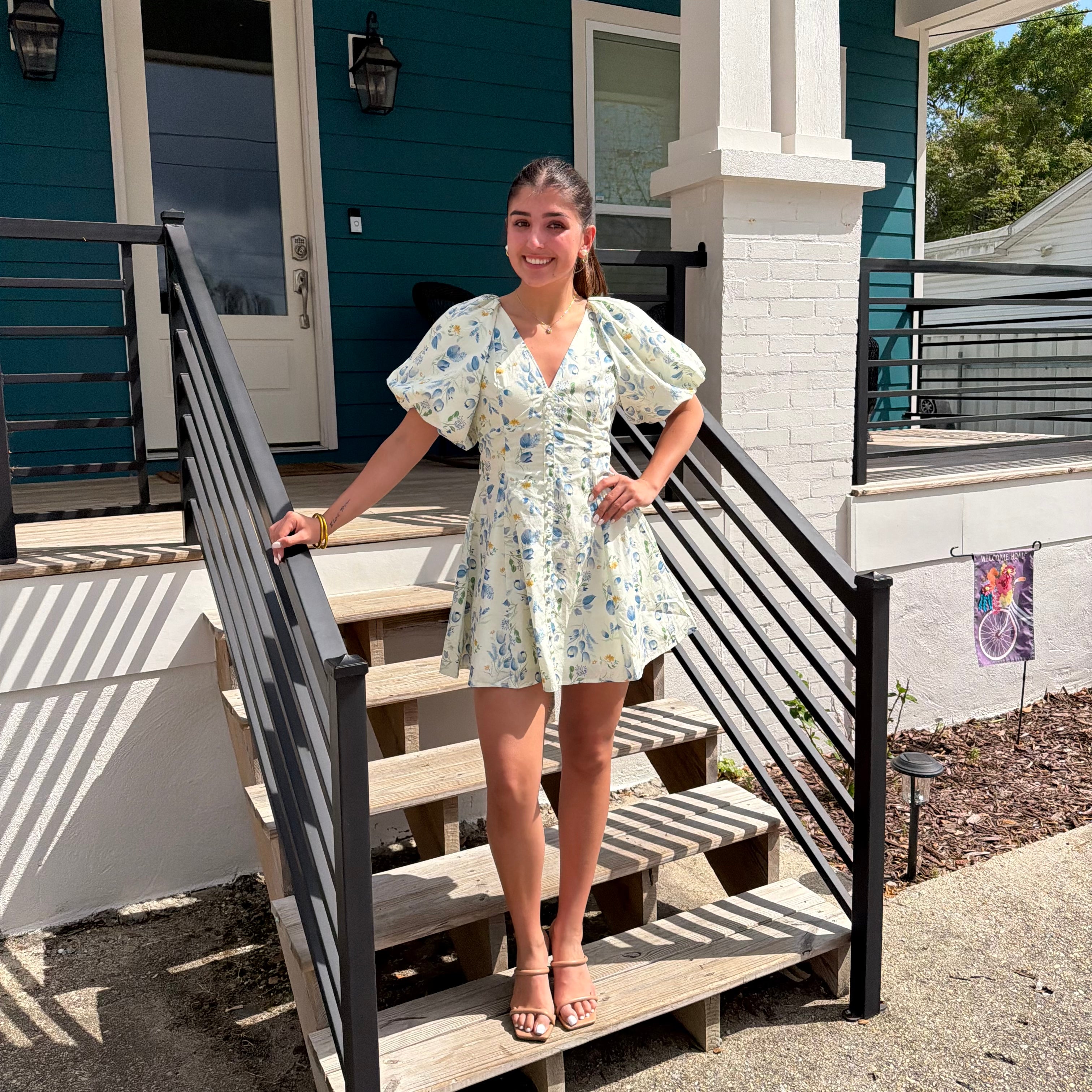 Meadow Bloom Puff Sleeve Dress