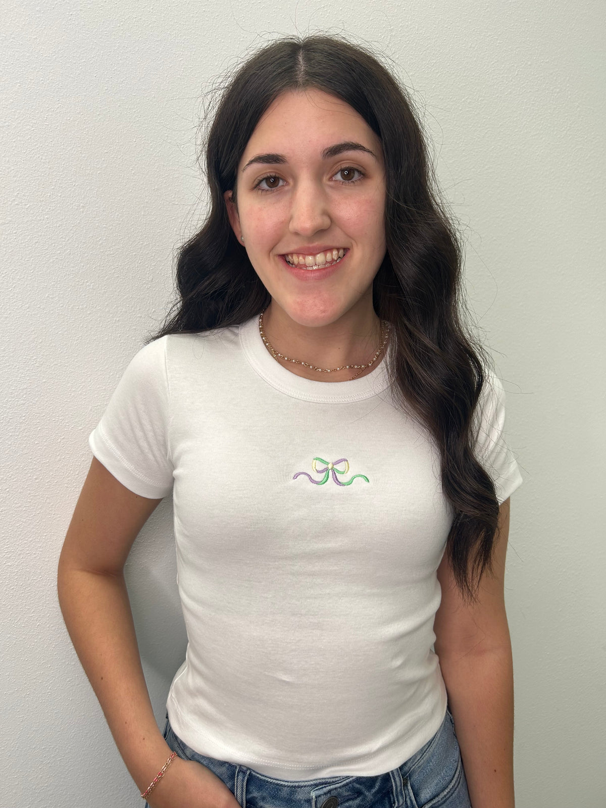 Mardi Gars Bow Baby Tee