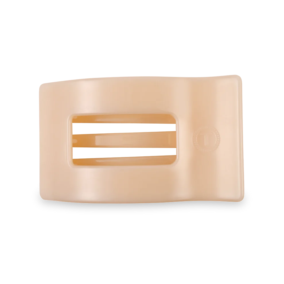 Almond Beige Medium Flat Rectangle Hair Clip