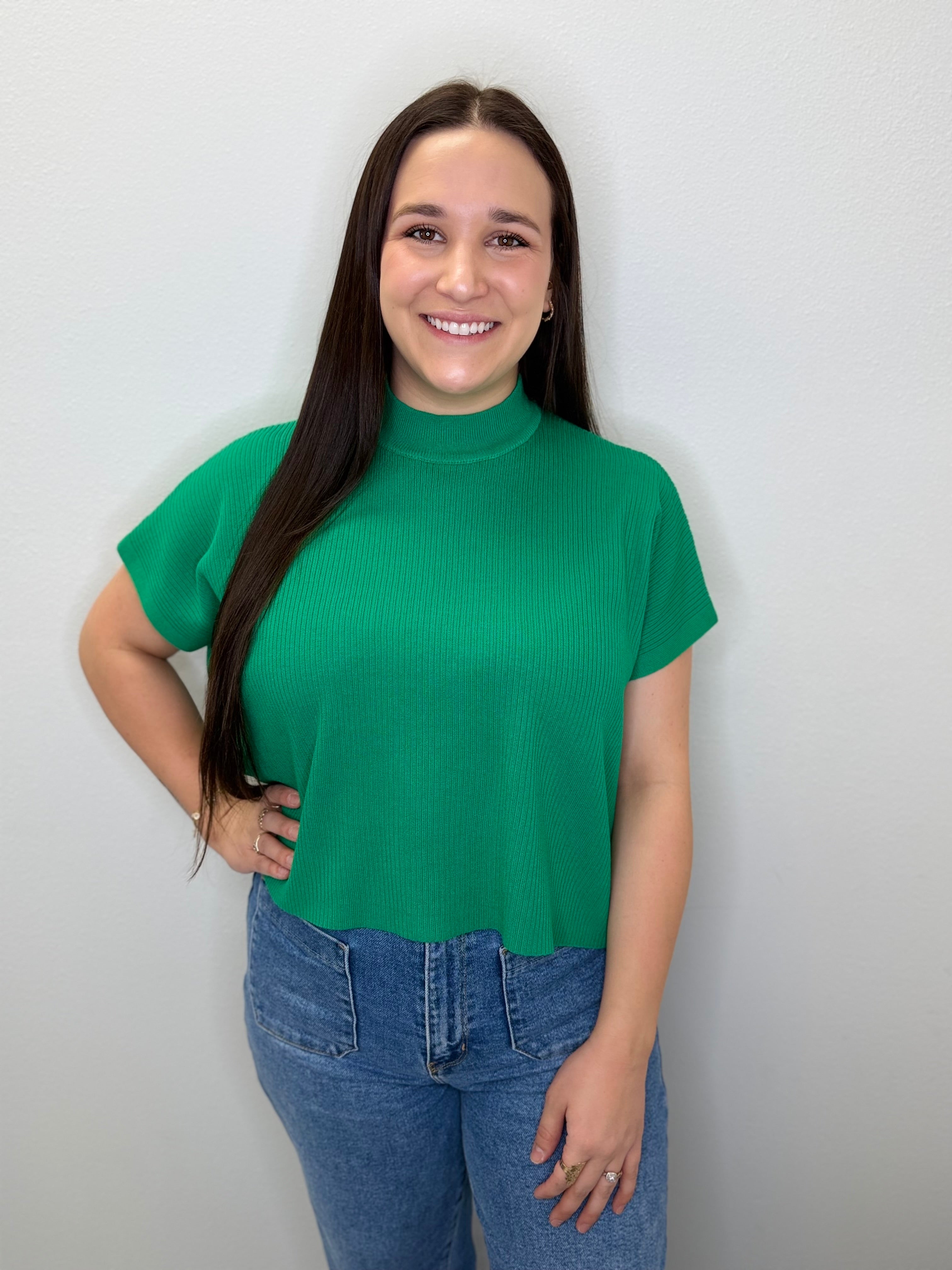 Cecelia K Green Sweater Top