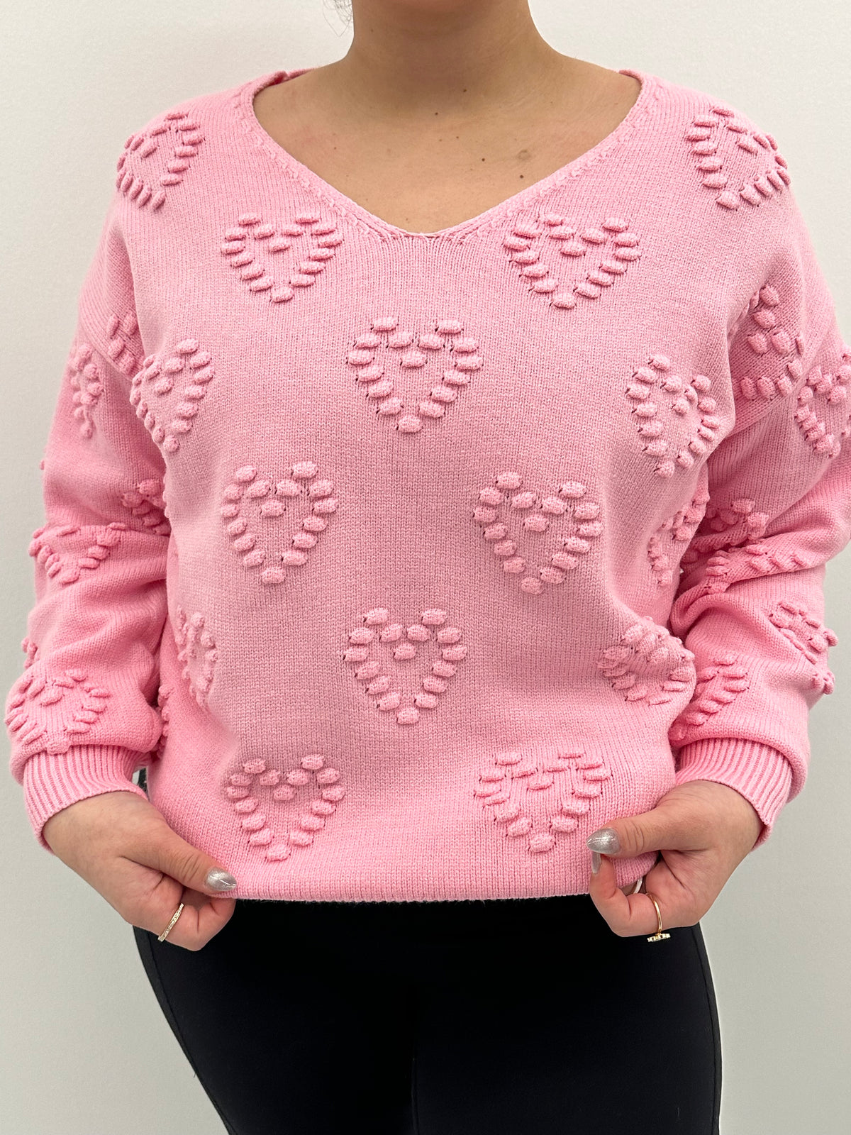 Valentine's Pom Pom Heart Sweater