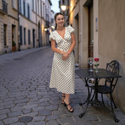 Bella Noir Dot Midi Dress