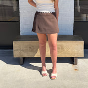 The Chelsea Mini Skort Dark Brown