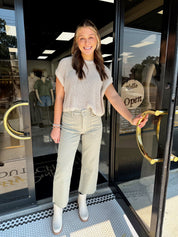 Olive HR utility Wide Leg Jean