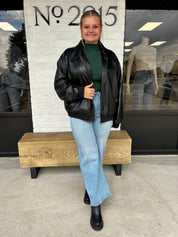 Valentina Pleather Bomber Jacket