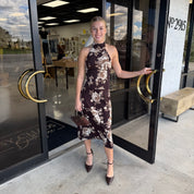 The Mocha Rose Midi Dress