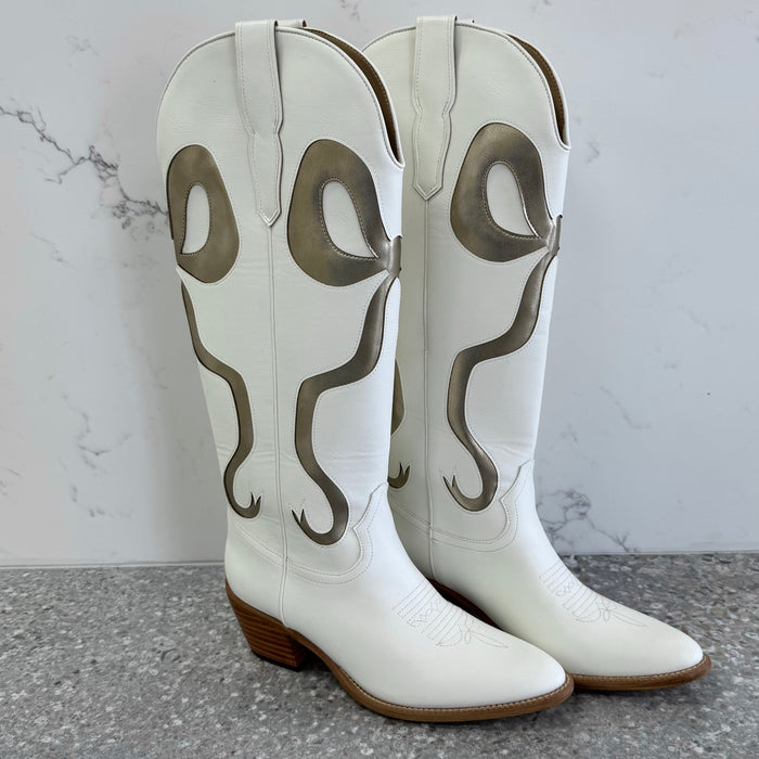 Gold Bow Tall Boot