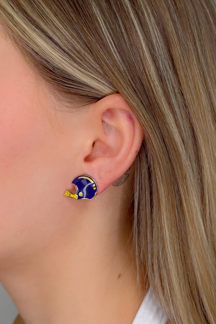 Purple & Gold Helmet Earrings