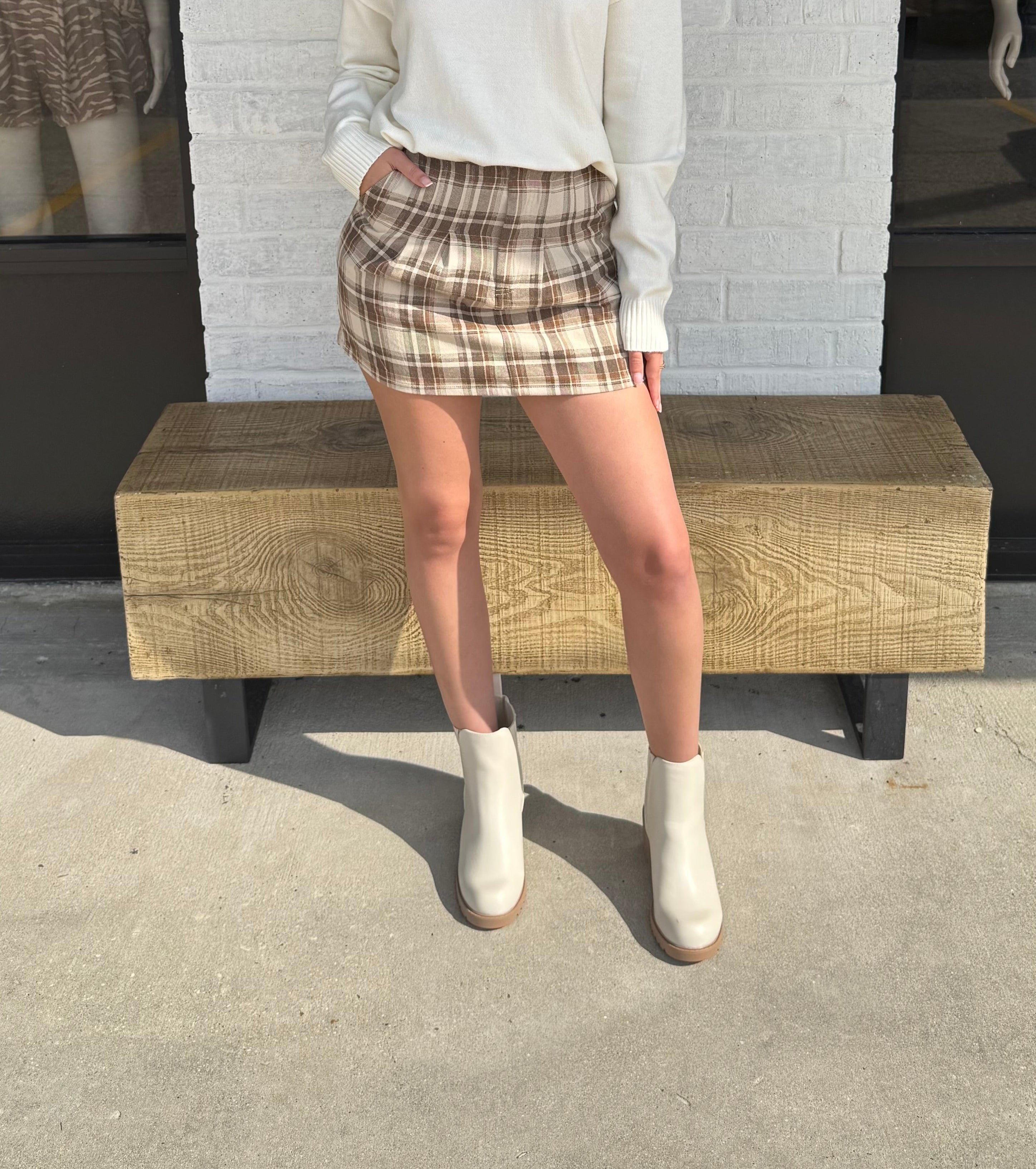 Polly Plaid Mini Skirt
