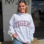 Tigers Varsity Mockneck Sweatshirt White