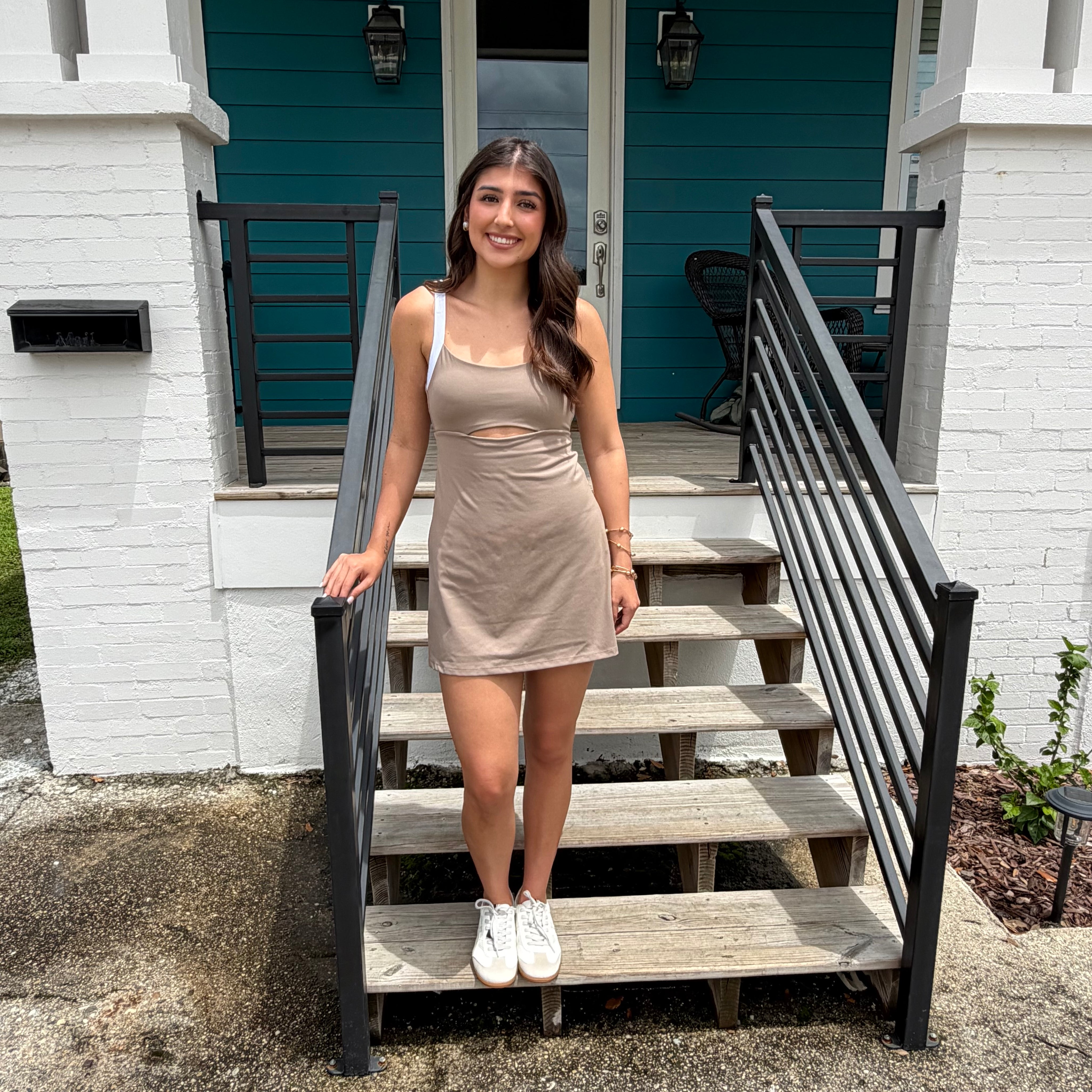 The On The Move Active Dress Taupe