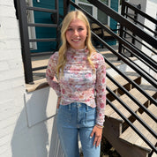 Autumn Bloom Mesh Top