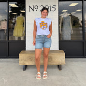 LSU Tiger Flutter Sleeve Top