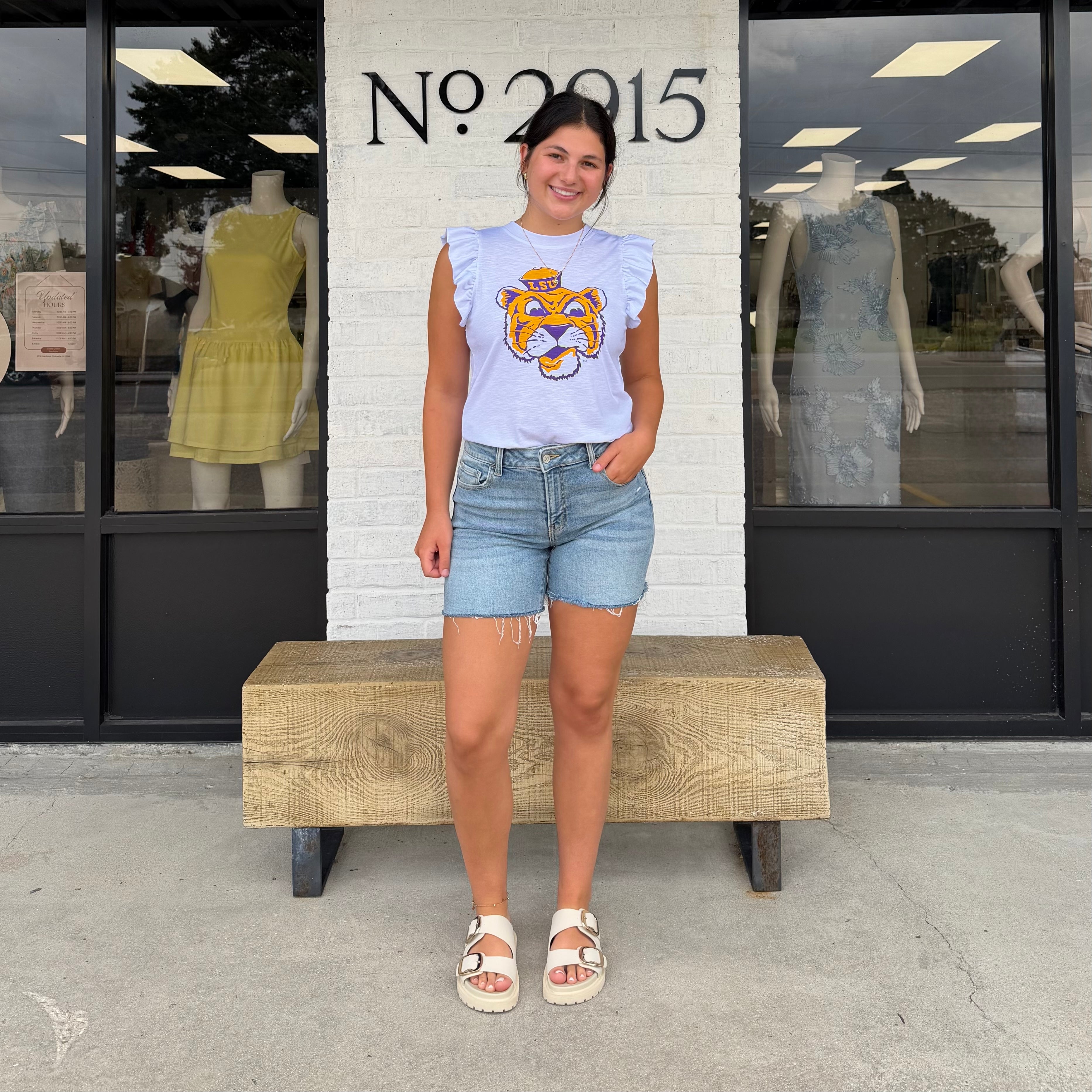LSU Tiger Flutter Sleeve Top