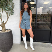 Weekend Muse Denim Romper