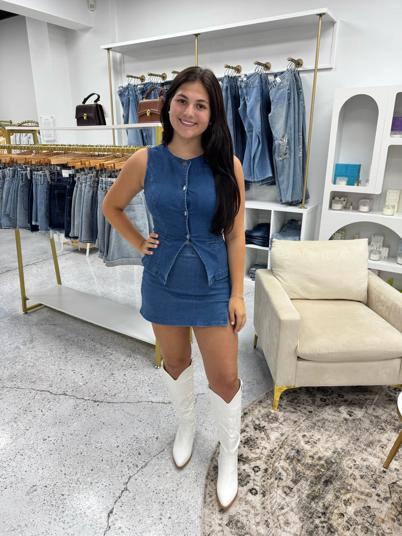 Abigail Denim Skort