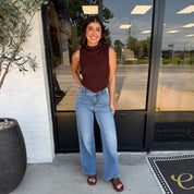 The Remi Pointed Hem Top Brown