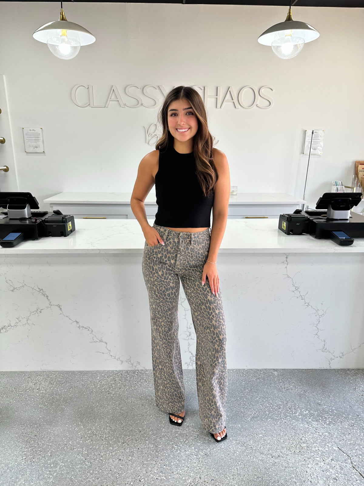 Charli Cheetah Flare Jean