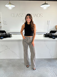 Charli Cheetah Flare Jean