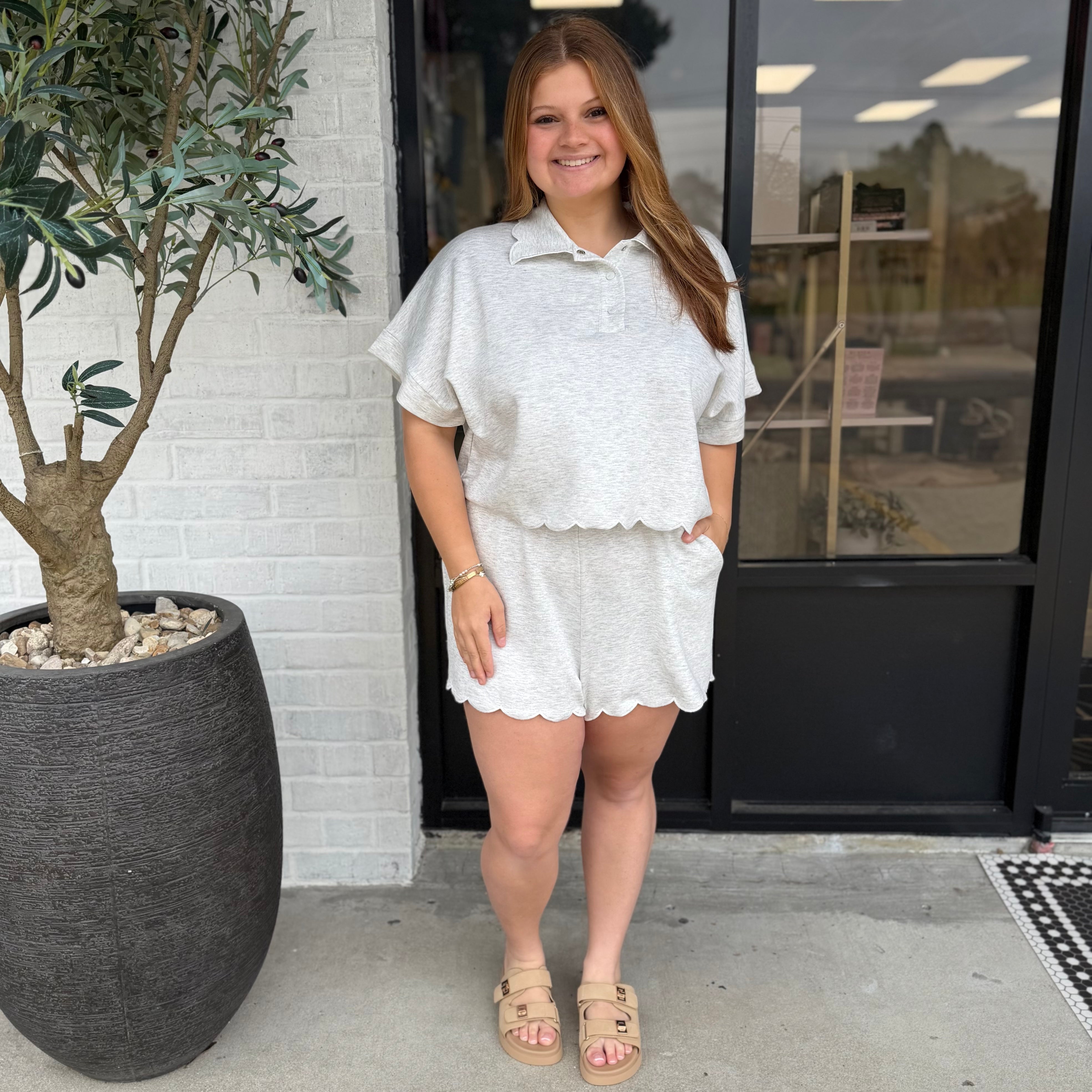 Scallop Knit Duo Set