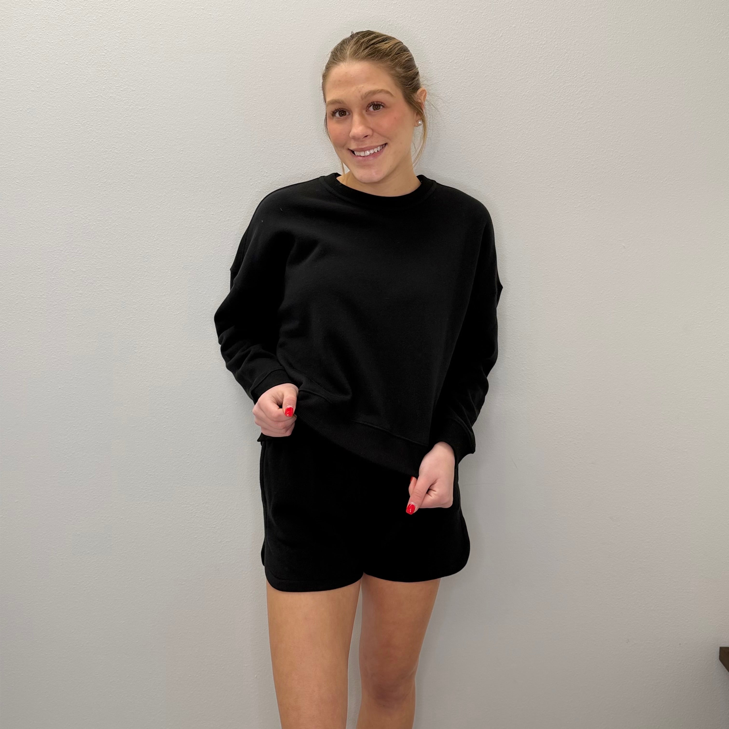 The Essential Fleece Lounge Set Black