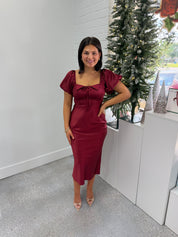 Maren Satin Midi Dress